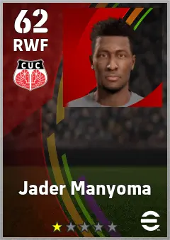 Jader Manyoma eFootball 2026 player card, 62 OVR RWF
