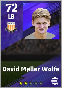 David Moller Wolfe eFootball 2026 player card — 72 OVR LB
