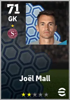 Joel Mall eFootball 2026 player card — 71 OVR GK