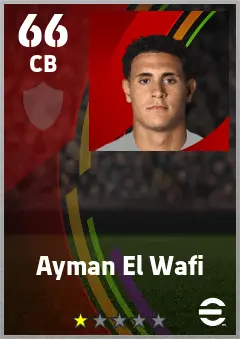 Ayman El Wafi eFootball 2026 player card — 66 OVR CB