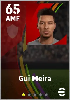 Gui Meira eFootball 2026 player card — 65 OVR AMF
