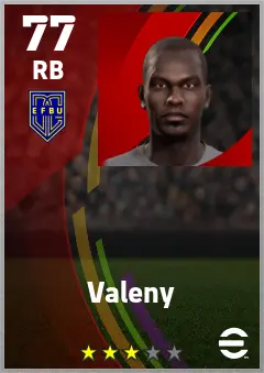Valeny eFootball 2026 player card — 77 OVR RB