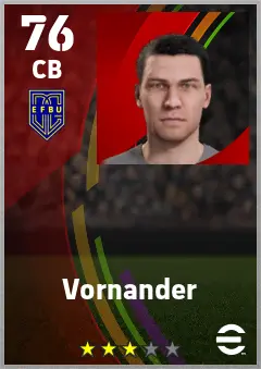 Vornander eFootball 2026 player card — 76 OVR CB
