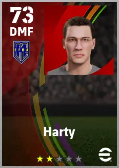 Harty eFootball 2026 player card — 73 OVR DMF