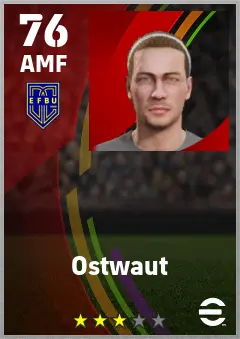 Ostwaut eFootball 2026 player card — 76 OVR AMF