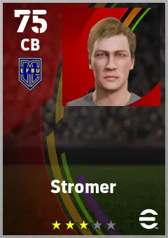 Stromer eFootball 2026 player card — 75 OVR CB