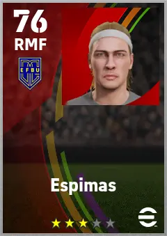 Espimas eFootball 2026 player card — 76 OVR RMF