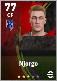 Njorgo eFootball 2026 player card — 77 OVR CF