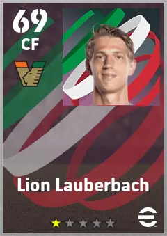 Lion Lauberbach eFootball 2026 player card — 69 OVR CF