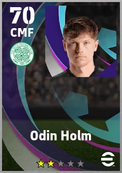 Odin Holm eFootball 2026 player card — 70 OVR CMF