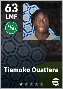 Tiemoko Ouattara eFootball 2026 player card — 63 OVR LMF