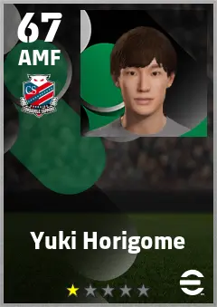 Yuki Horigome eFootball 2026 player card — 67 OVR AMF