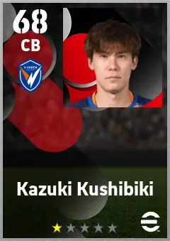 Kazuki Kushibiki eFootball 2026 player card — 68 OVR CB