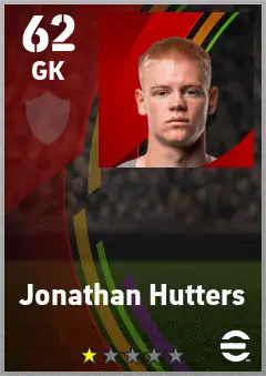 Jonathan Hutters eFootball 2026 player card — 62 OVR GK