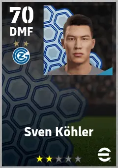 Sven Kohler eFootball 2026 player card — 70 OVR DMF