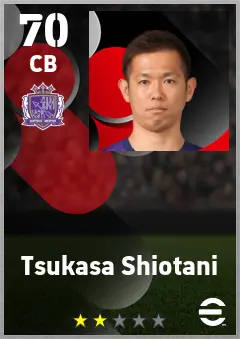 Tsukasa Shiotani eFootball 2026 player card — 70 OVR CB