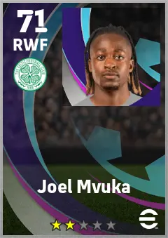 Joel Mvuka eFootball 2026 player card — 71 OVR RWF