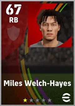 Miles Welch-Hayes eFootball 2026 player card — 67 OVR RB