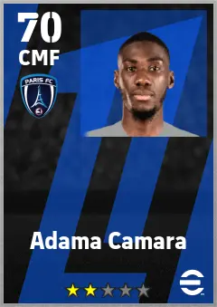 Adama Camara eFootball 2026 player card — 70 OVR CMF