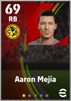 Aaron Mejia eFootball 2026 player card — 69 OVR RB