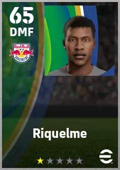 Riquelme eFootball 2026 player card — 65 OVR DMF