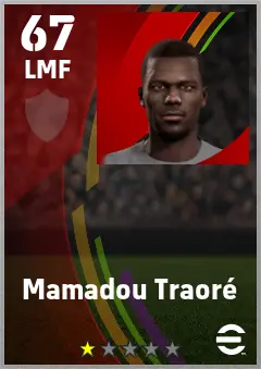 Mamadou Traore eFootball 2026 player card — 67 OVR LMF