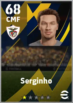 Serginho eFootball 2026 player card — 68 OVR CMF