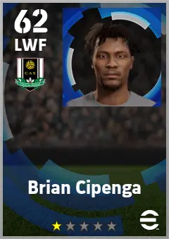 Brian Cipenga eFootball 2026 player card — 62 OVR LWF