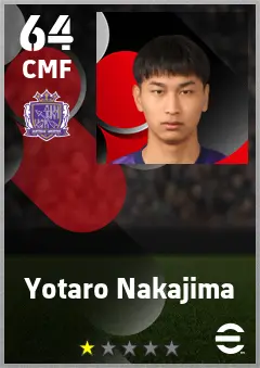 Yotaro Nakajima eFootball 2026 player card — 64 OVR CMF