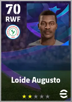 Loide Augusto eFootball 2026 player card — 70 OVR RWF