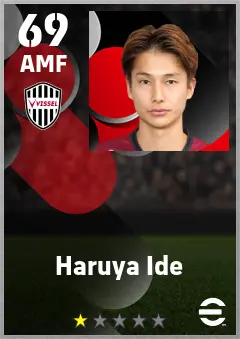 Haruya Ide eFootball 2026 player card — 69 OVR AMF