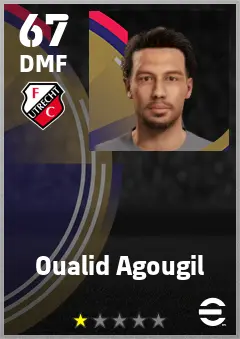 Oualid Agougil eFootball 2026 player card — 67 OVR DMF