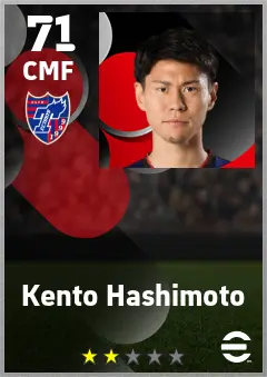 Kento Hashimoto eFootball 2026 player card — 71 OVR CMF