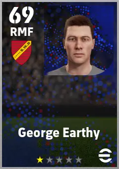 George Earthy eFootball 2026 player card — 69 OVR RMF