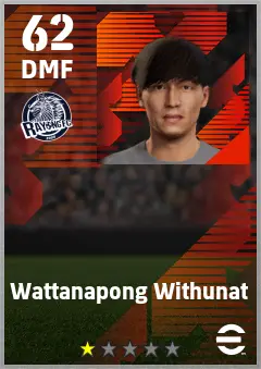 Wattanapong Withunat eFootball 2026 player card — 62 OVR DMF