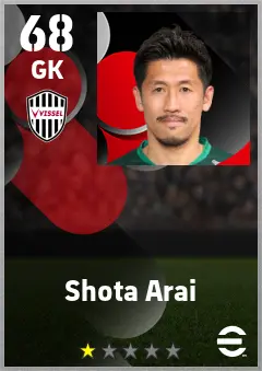 Shota Arai eFootball 2026 player card — 68 OVR GK