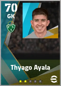 Thyago Ayala eFootball 2026 player card — 70 OVR GK