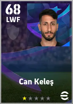 Can Keles eFootball 2026 player card — 68 OVR LWF
