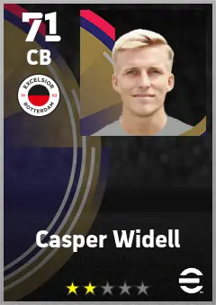 Casper Widell eFootball 2026 player card — 71 OVR CB