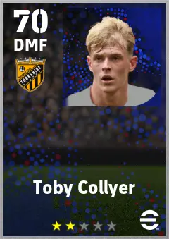 Toby Collyer eFootball 2026 player card — 70 OVR DMF