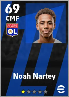 Noah Nartey eFootball 2026 player card — 69 OVR CMF