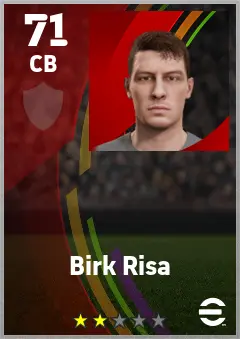 Birk Risa eFootball 2026 player card — 71 OVR CB
