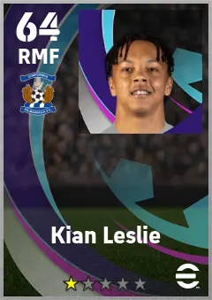 Kian Leslie eFootball 2026 player card — 64 OVR RMF