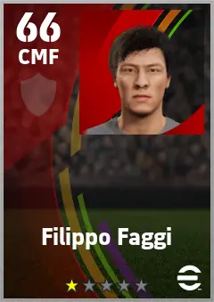Filippo Faggi eFootball 2026 player card — 66 OVR CMF