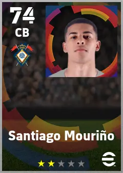 Santiago Mourino eFootball 2026 player card — 74 OVR CB