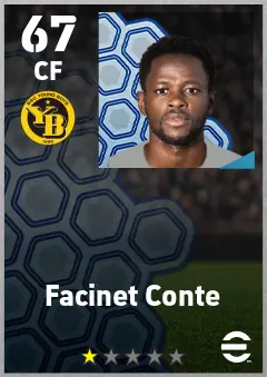 Facinet Conte eFootball 2026 player card — 67 OVR CF