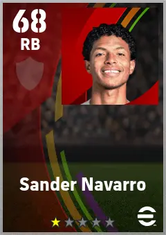Sander Navarro eFootball 2026 player card — 68 OVR RB