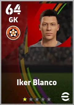 Iker Blanco eFootball 2026 player card — 64 OVR GK