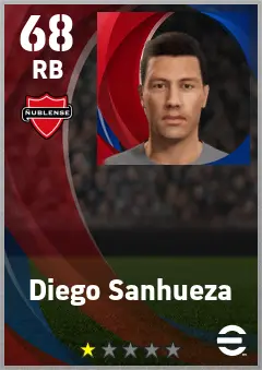 Diego Sanhueza eFootball 2026 player card — 68 OVR RB