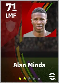 Alan Minda eFootball 2026 player card — 71 OVR LMF